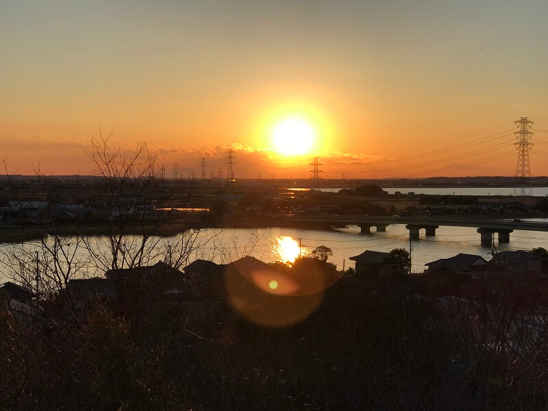 茨城県 潮来市 権現山公園 北利根橋 夕焼け